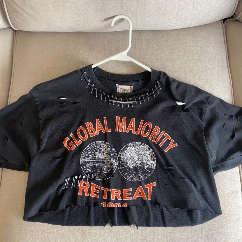 LF Distressed Black Crop